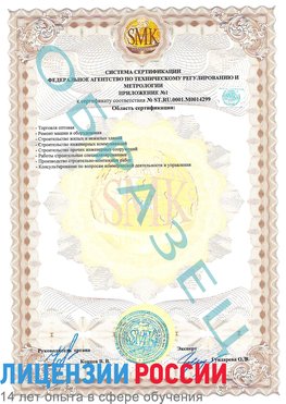 Образец сертификата соответствия (приложение) Кузнецк Сертификат ISO 14001